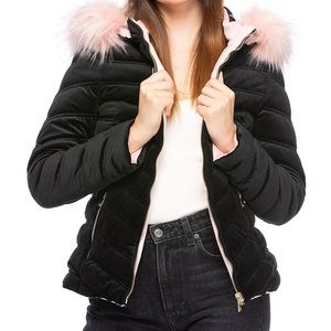 Black & Rose Reversible Puffer LA Coalition Coat